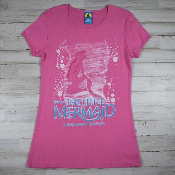 Disney Little Mermaid Broadway Musical short sleeve pink t-shirt size small Y2K - Picture 1 of 7
